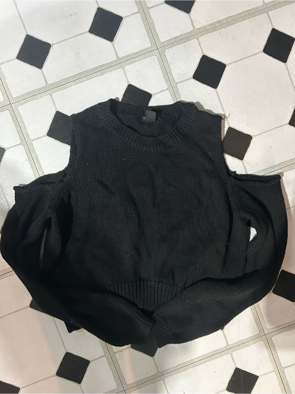 Forever 21 Black Off-the-Shoulder Knit Sweater